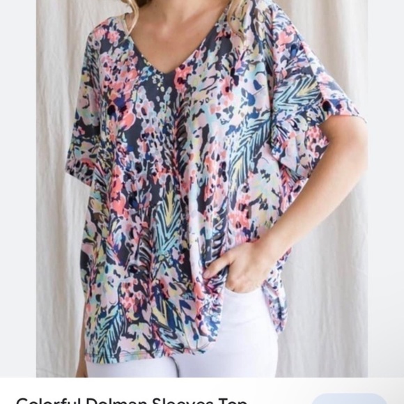 JODIFL Tops - Jodifl Colorful Jungle Dolman Blouse